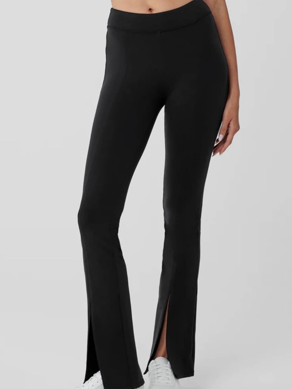 ALO Black Split-Hem Leggings